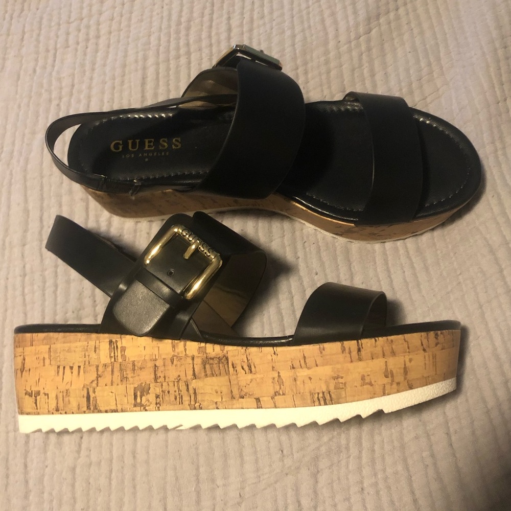 GUESS Factory black espadrille sandals